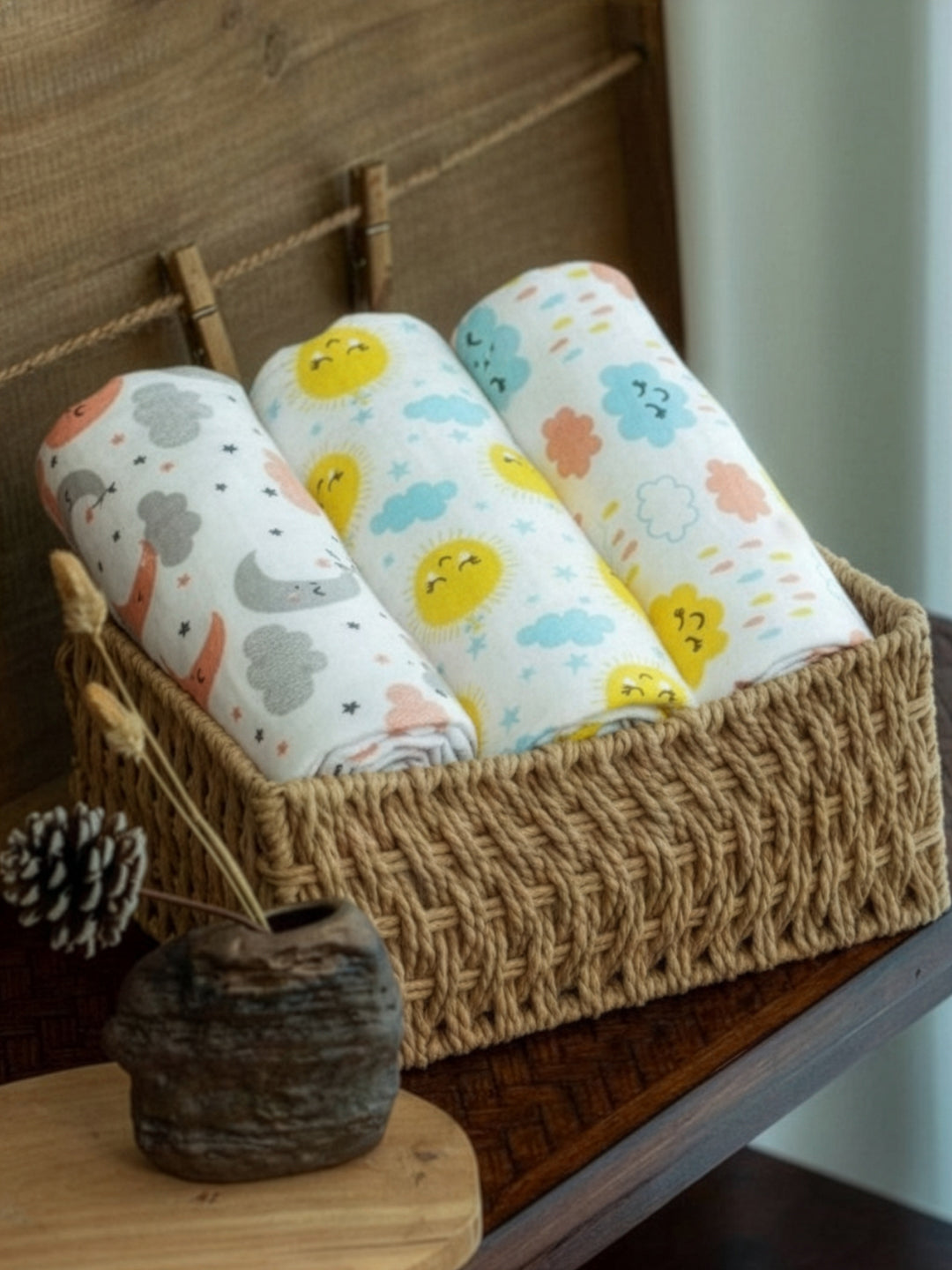Baby Swaddle Wrap Combo- Little Sunshine, Moon Kid & Dream On