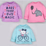 Sweatshirt Combo - Elephant, Kitty and Pom Pom - KDSWT-3-ELKP-0-6