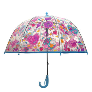 Sweet Candy theme Dome style Transparent Umbrella for Kids, 1 - 5years - Monsoon Wear