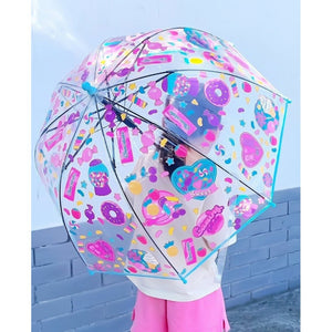 Sweet Candy theme Dome style Transparent Umbrella for Kids, 1 - 5years - Monsoon Wear