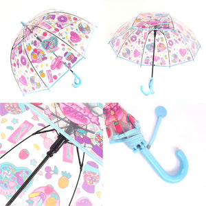 Sweet Candy theme Dome style Transparent Umbrella for Kids, 1 - 5years - Monsoon Wear