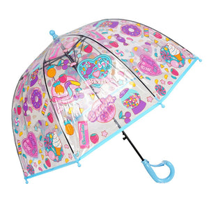 Sweet Candy theme Dome style Transparent Umbrella for Kids, 1 - 5years - Monsoon Wear