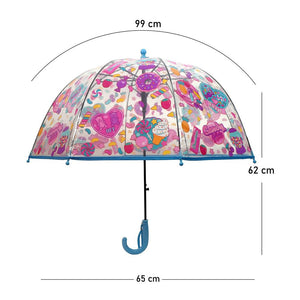 Sweet Candy theme Dome style Transparent Umbrella for Kids, 1 - 5years - Monsoon Wear