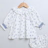 Sweetlime By AS Baby Girls Blue Floral Printed Cotton Dress with a Bloomer. - SLG - DRESS - 01054_1 - 3M