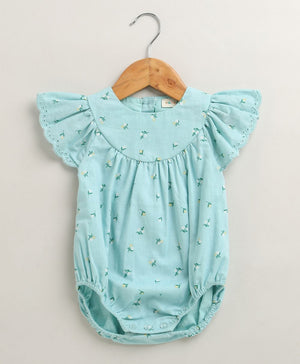 Sweetlime By AS Baby Girls' Bluebell Fairy Organic Cotton Romper & Bonnet Set - Sea Green - 0 - 3 Months Baby Romper