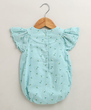 Sweetlime By AS Baby Girls' Bluebell Fairy Organic Cotton Romper & Bonnet Set - Sea Green - 0 - 3 Months Baby Romper