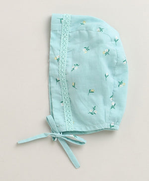 Sweetlime By AS Baby Girls' Bluebell Fairy Organic Cotton Romper & Bonnet Set - Sea Green - 0 - 3 Months Baby Romper