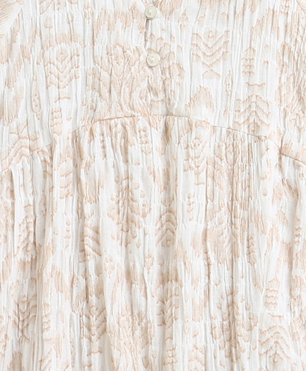 Sweetlime By AS Beige Floral Print Cotton Dress. - SLG - DRESS - 01154_2 - 3Y