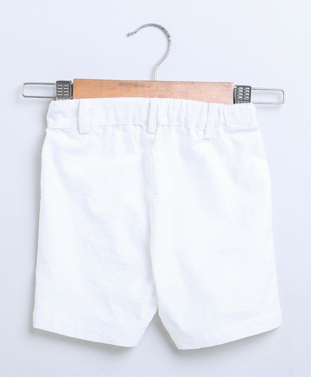 Sweetlime By AS Bird Print Cotton Poplin Boys Shirt & White Cotton Slub Shorts - SLB - Co - Set - 01049_1 - 3M