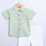 Sweetlime By AS Bird Print Cotton Poplin Boys Shirt & White Cotton Slub Shorts - SLB-Co-Set-01049_1-3M