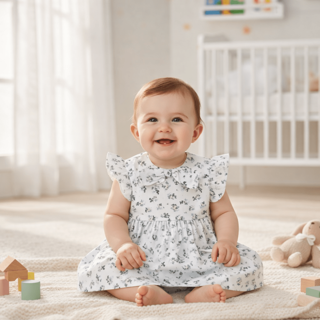 Sweetlime By AS Black & Green Floral Print Organic Cotton Co - ord Set. - 0 - 6 Months Girls Casual Dresses