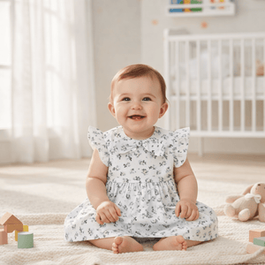 Sweetlime By AS Black & Green Floral Print Organic Cotton Co - ord Set. - 0 - 6 Months Girls Casual Dresses