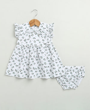 Sweetlime By AS Black & Green Floral Print Organic Cotton Co - ord Set. - SLG - DRESS - 01198_0 - 6M