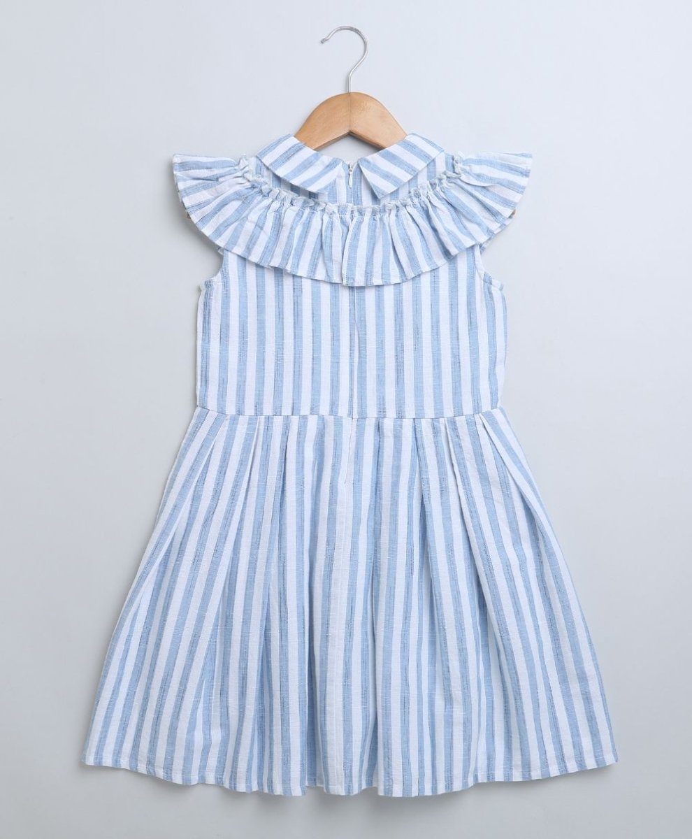 Sweetlime By AS Blue and White Striped Cotton Sun Dress. - SLG-DRESS-01057_3-4Y