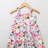 Sweetlime By AS Cat & Butterfly Printed Colourful Dress- White - SLG-SHORTS-00387_3-6M