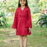 Sweetlime By AS Cherry Red Flared Schiffly Dress - SLG - DRESS - 01031_3 - 4Y