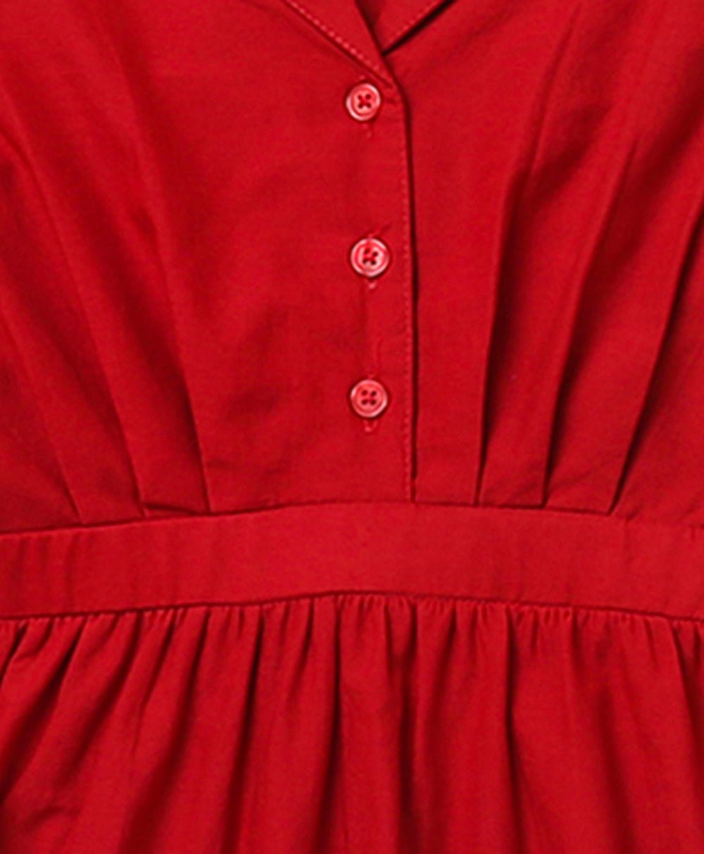 Sweetlime By AS Cherry Red Flared Schiffly Dress - SLG - DRESS - 01031_3 - 4Y