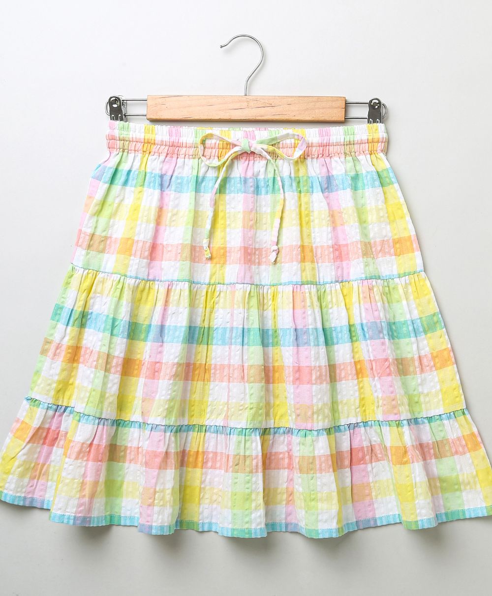 Sweetlime By AS Cotton Checkered Skirt top smoking co - ord set - Multi - SLG - CO - ORD - 00958