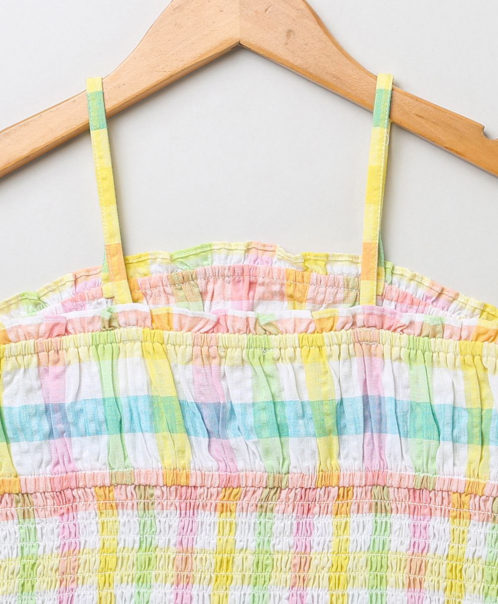 Sweetlime By AS Cotton Checkered Skirt top smoking co - ord set - Multi - SLG - CO - ORD - 00958