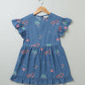 Sweetlime By AS Cotton Denim Dress with Palm Tree and Neon Heart Embroidery. - SLG - Dress - 336_2 - 3Y