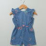 Sweetlime By AS Cotton Denim Playsuit with Palm Tree and Neon Heart Embroidery. - SLG - JPS - 00339_3 - 6M