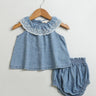 Sweetlime By AS Cotton Denim Ruffle Dress & Bloomer Set. - SLG - CO - ORD - 01167_3 - 6M