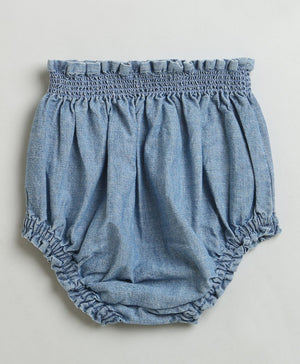 Sweetlime By AS Cotton Denim Ruffle Dress & Bloomer Set. - SLG - CO - ORD - 01167_3 - 6M