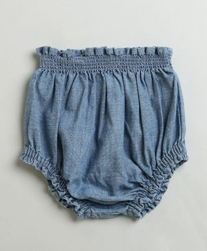 Sweetlime By AS Cotton Denim Ruffle Dress & Bloomer Set. - SLG - CO - ORD - 01167_3 - 6M