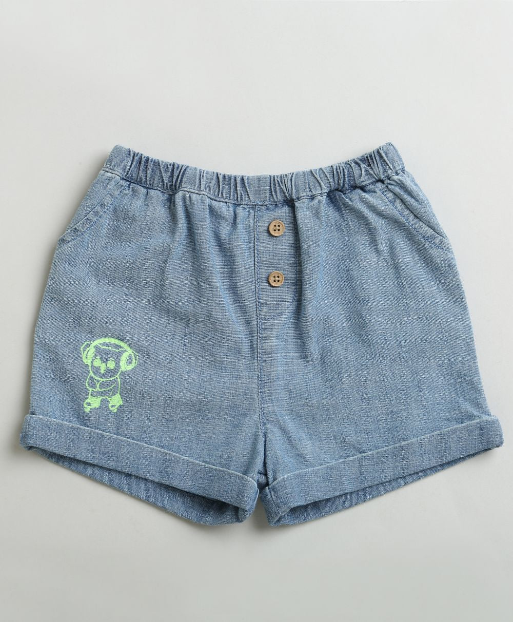 Sweetlime By AS Cotton Denim Shirt & Shorts Co - ord Set. - SLB - CO - ORD - 01168_0 - 3M