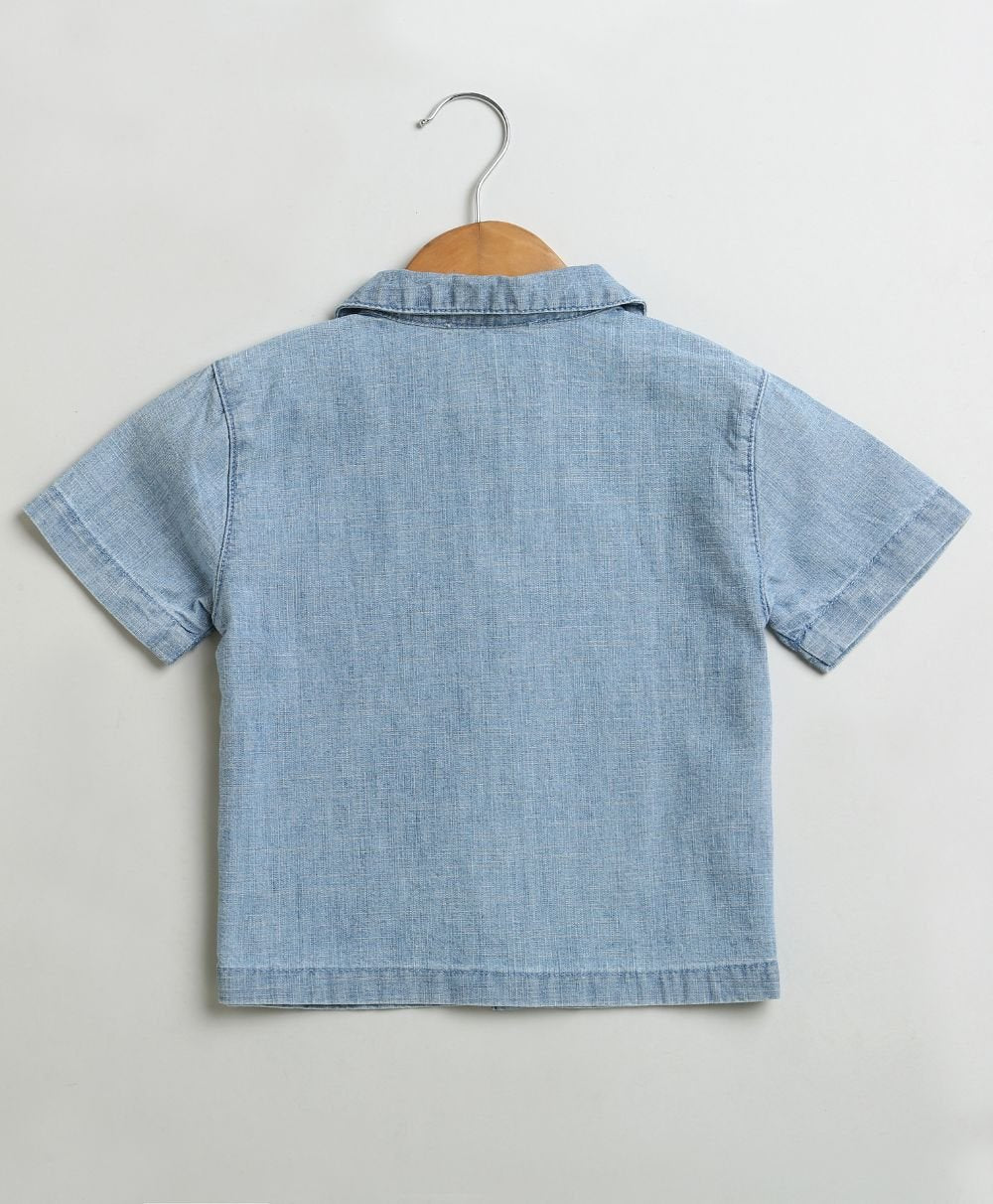 Sweetlime By AS Cotton Denim Shirt & Shorts Co - ord Set. - SLB - CO - ORD - 01168_0 - 3M