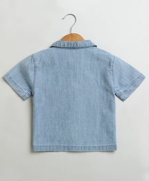Sweetlime By AS Cotton Denim Shirt & Shorts Co - ord Set. - SLB - CO - ORD - 01168_0 - 3M