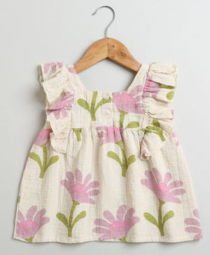 Sweetlime By AS Daisy Print Ruffle Organic Cotton Co - ord Set. - SLG - CO - ORD - 01161_0 - 3M