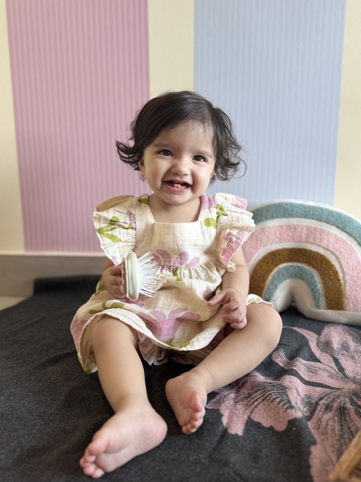 Sweetlime By AS Daisy Print Ruffle Organic Cotton Co - ord Set. - 0 - 3 Months Girls Co - ord Set