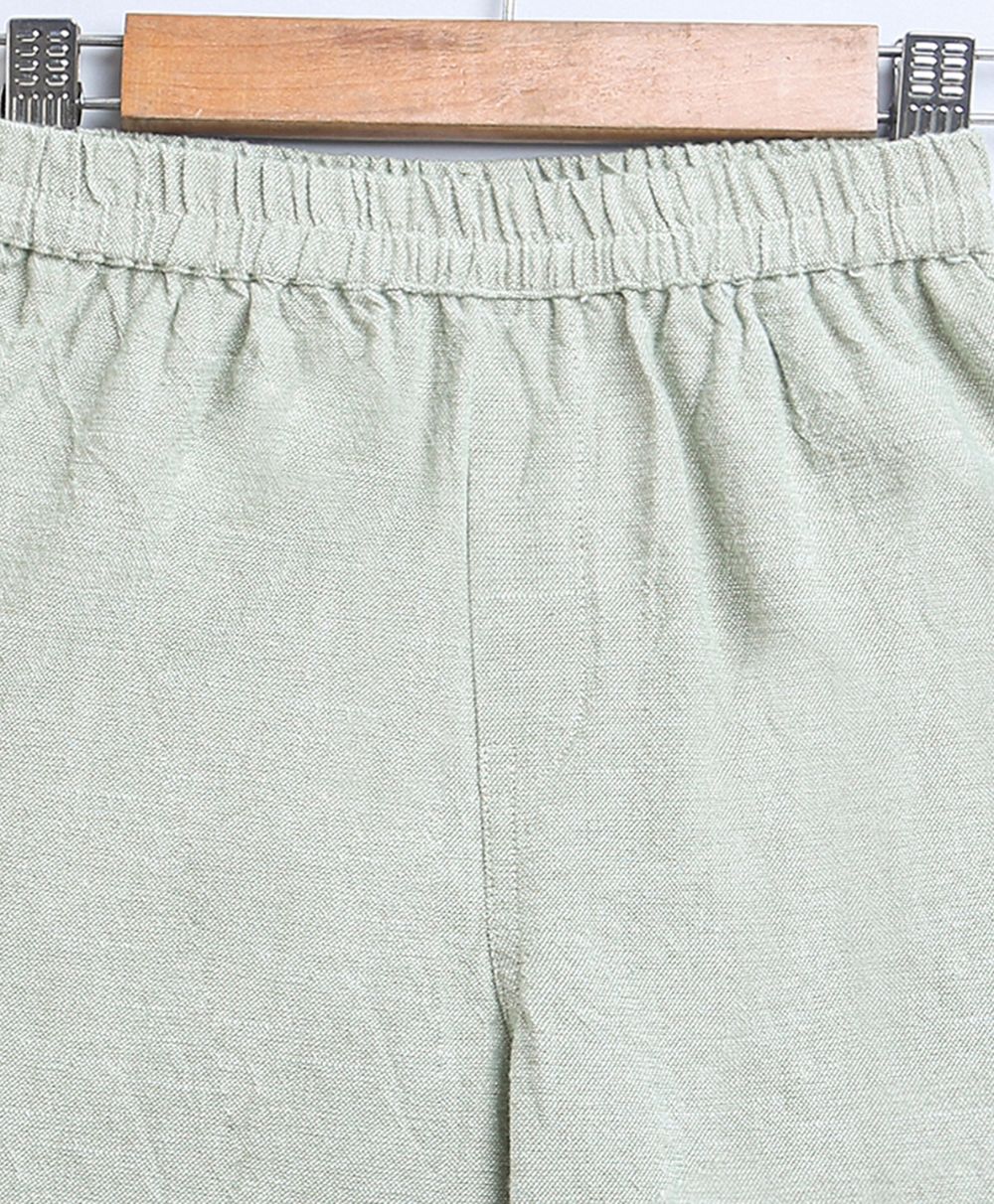 Sweetlime By AS Full Sleeves Striped Cotton Shirt & Green Cotton Slub Shorts - SLB - Co - Set - 01047_12 - 18M