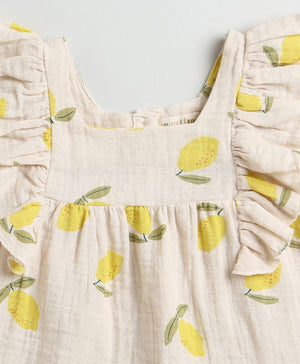 Sweetlime By AS Lemon Print Ruffle Organic Cotton Co - ord Set - SLG - CO - ORD - 01162_0 - 3M