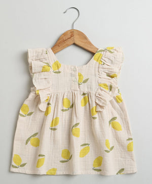 Sweetlime By AS Lemon Print Ruffle Organic Cotton Co - ord Set - SLG - CO - ORD - 01162_0 - 3M