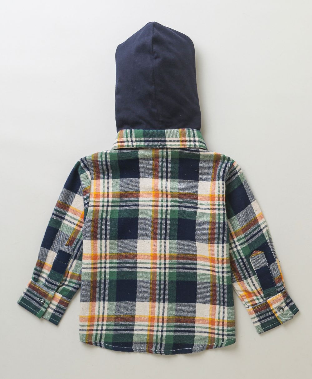 Sweetlime By As Multi Checks Checks Cotton Flannel Hoodie Long Sleeve Shirt - SLB - Shirt - 01012_9 - 12M