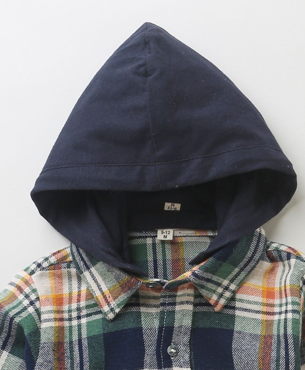 Sweetlime By As Multi Checks Checks Cotton Flannel Hoodie Long Sleeve Shirt - SLB - Shirt - 01012_9 - 12M
