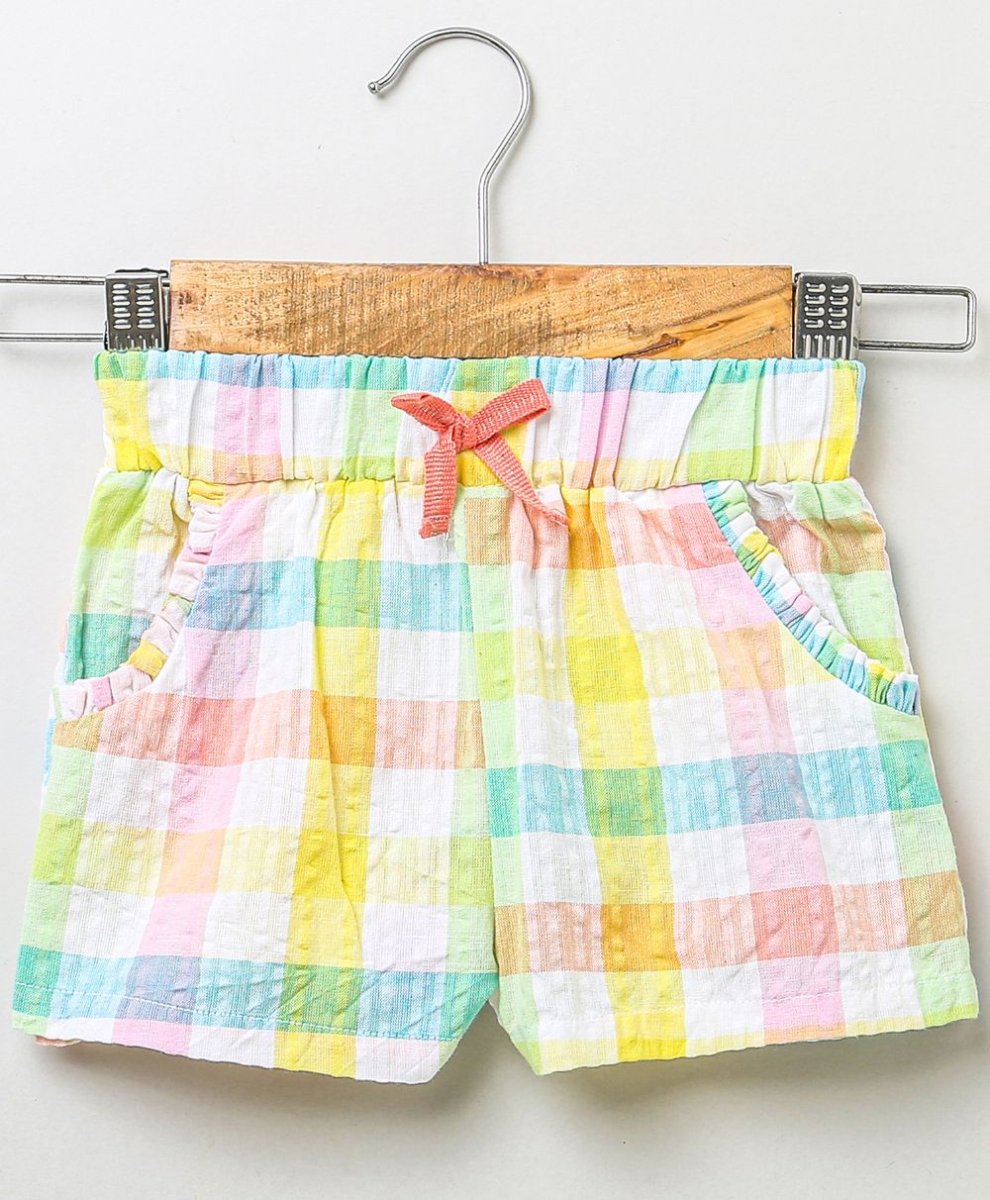 Sweetlime By AS Multi Colour Seersucker Checks shorts- Multi - SLG-SHORTS-00389_3-6M