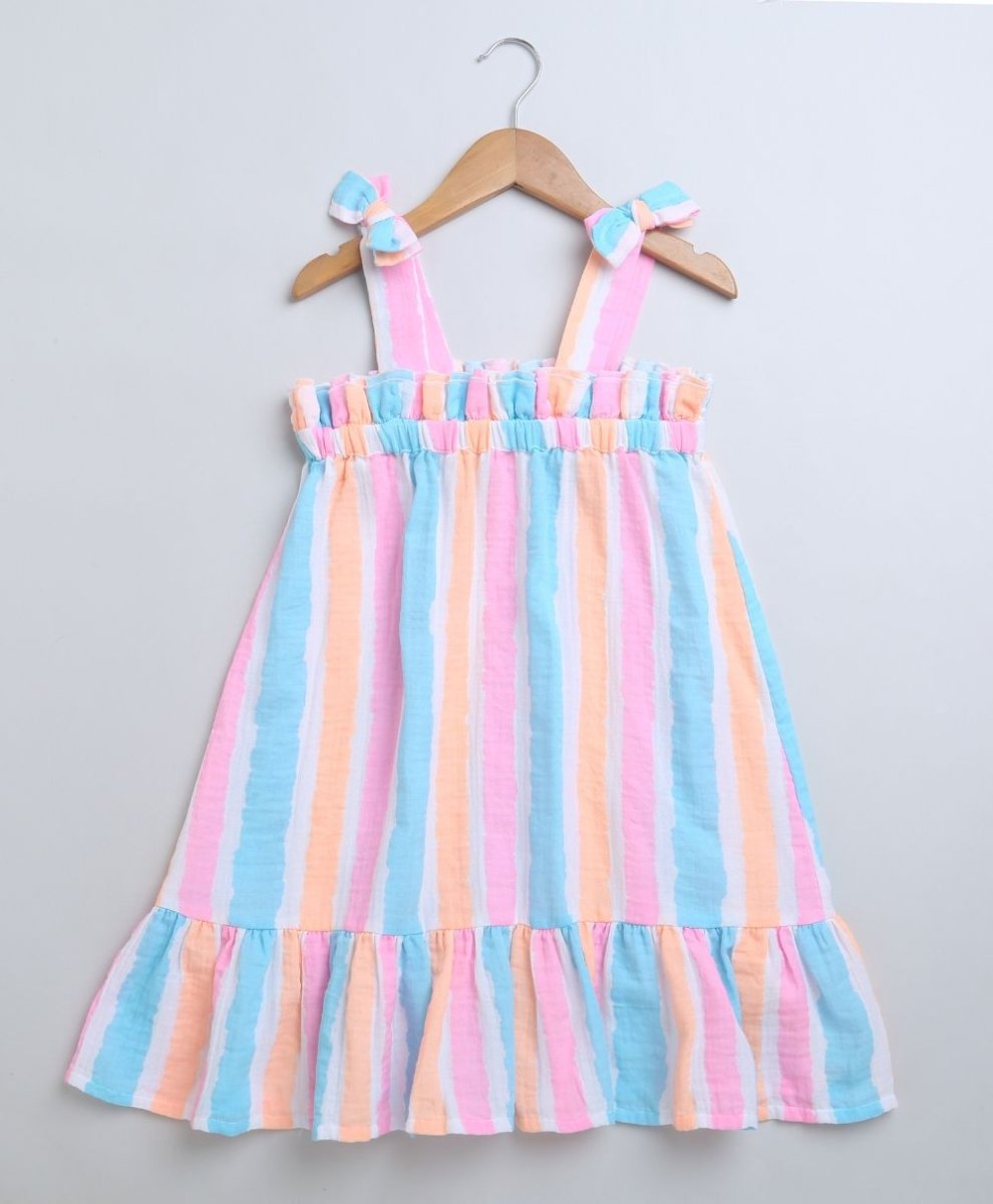 Sweetlime By AS Multicolored Striped Cotton Dress. - SLG-DRESS-01051_3-4Y
