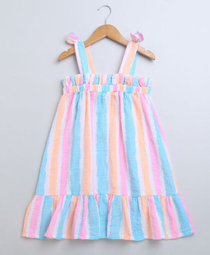 Sweetlime By AS Multicolored Striped Cotton Dress. - SLG - DRESS - 01051_3 - 4Y