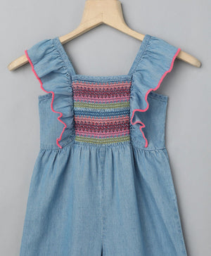 Sweetlime By AS Multicolour Smocked Dungaree. - SLG - JPS - 00116_3 - 6M