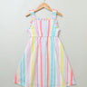 Sweetlime By AS Multicoloured Stripe Print A line Cotton dress. - SLG-DRESS-00328_3-4Y