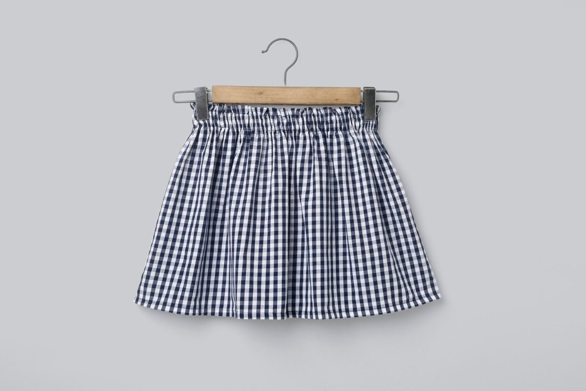 Sweetlime by AS Navy Yarn Dyed Checks Knee Length Skirt - SLG-SKIRT-220-2yrs-3yrs