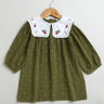 Sweetlime By AS Peter Pan Collar Olive Green Cotton Dress. - SLG - DRESS - 01156_2 - 3Y