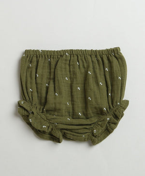 Sweetlime By AS Peter Pan Collar Olive Green Cotton Dress with a Matching Bloomer. - SLG - DRESS - 01157_0 - 3M