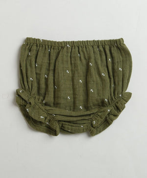 Sweetlime By AS Peter Pan Collar Olive Green Cotton Dress with a Matching Bloomer. - SLG - DRESS - 01157_0 - 3M