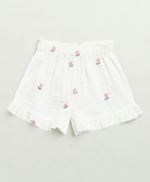 Sweetlime By AS Pink Floral Embroidery Ruffle Organic Cotton Co - ord Set - SLG - co - ord - 01193_0 - 6M