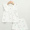 Sweetlime By AS Pink Floral Embroidery Ruffle Organic Cotton Co - ord Set - SLG - co - ord - 01193_0 - 6M