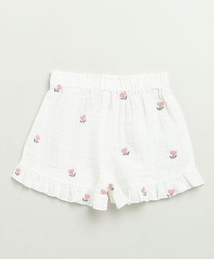 Sweetlime By AS Pink Floral Embroidery Ruffle Organic Cotton Co - ord Set - SLG - co - ord - 01193_0 - 6M